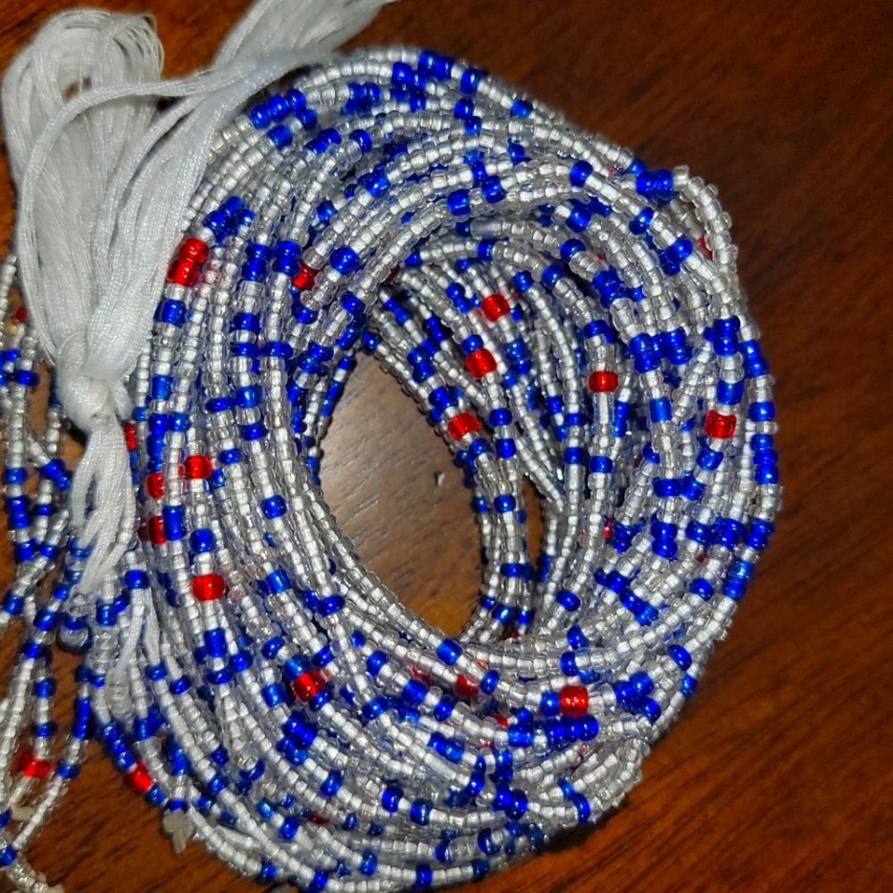True Blue Belly Chain Waistbeads Jewelry Hand-Made